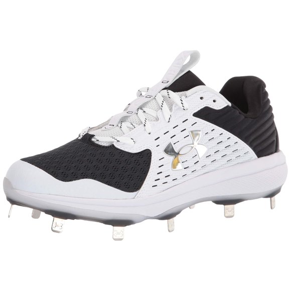 Under Armour Men's Yard MT Baseball Shoe, Black (002)/White, 8.5