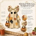 thumbnail image 3 of Clearance! Halloween Decorations Ghost Figurine, 3.94 Inch Cute Ghost Statue with Floral Bow, Fall Farmhouse Tiered Tray Decor for Home Shelf, Cozy Autumn Harvest Halloween Thanksgiving Holiday, 3 of 7