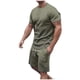 thumbnail image 1 of Mens Pantalones Casuales Cuello Redondo Impresión de Manga Corta Blusa Y Pantalones Cortos Traje, Pantalones de Traje para Hombres, 1 of 5