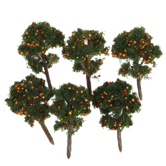 NICEXMAS 6-Pack Plastic Tree Set for Train Scenery, Architectural Models, Realistic Faux Trees Decoration