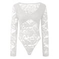 thumbnail image 4 of 2DXuixsh Combinaison Femme Couleur Unie Motif Dentelle Ajustée Texture Fine Combinaison Intérieure Blanche Taille P, 4 of 7