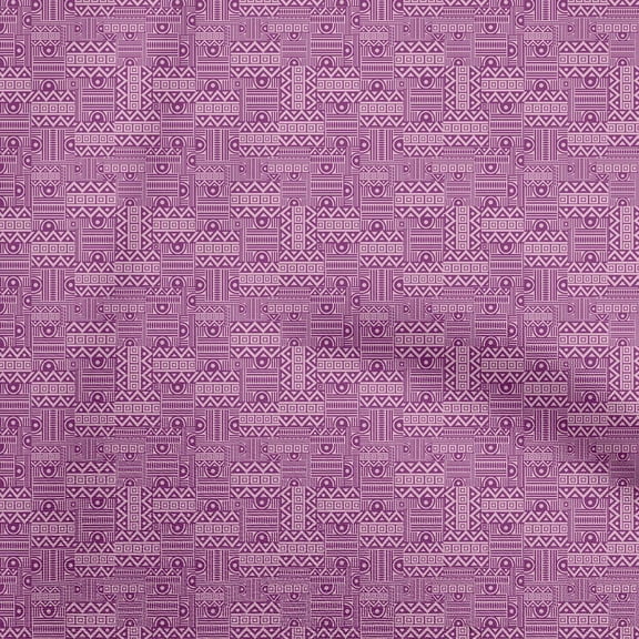 oneOone Polyester Spandex Purple Fabric Geometric Dress Material Fabric Print Fabric By The Yard 56 Inch Wide