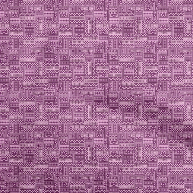 oneOone Polyester Spandex Purple Fabric Geometric Dress Material Fabric Print Fabric By The Yard 56 Inch Wide
