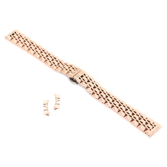 BIMZUC 14mm / 0.55 inches Watch Band Stainless Steel Watch Strap Replacement Watch Band Strap Accessory Rose Gold Finish Elegant Wristband (180mm / 7.1 inches)