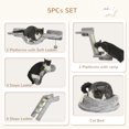 thumbnail image 4 of CoSoTower 5PCs Cat Wall Shelves with Scratching Post, Ladder, Cat Bed, Jumping Platform, Perches, Toy Ball, Step, 4 of 7