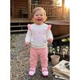 thumbnail image 4 of RUINIXCW Toddler Girl Fall Outfits Cute Letter Embroidery Long Sleeve Tops and Pants, 4 of 8