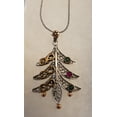 thumbnail image 1 of Handmade 925 Two Tone Sterling Silver Ruby & Emerald Eternity Pine Tree Necklace / Christmas Tree Necklace, 1 of 3