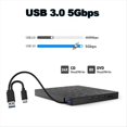 thumbnail image 2 of Grabadora de Unidad de CD/DVD Externa 7 en 1 Reproductor de Unidad de DVD Unidad Óptica con Ranuras SD/TF y USB3.0 Unidad Óptica para PC Portátil, 2 of 7