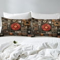 thumbnail image 4 of Drap-housse Musique Noir Draps Instruments de Musique Rétro Pop Musique Taille Complète Draps Art Hippie Housse de Lit pour Enfants Garçons Filles (Sans Drap Plat), 4 of 6