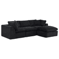 thumbnail image 7 of 108'' Chenille Sectional Sofa with Movable Ottoman, Modern Boneless Cloud Couch with Deep Seat, 3-Seater L-Shaped Modular Sofa for Living Room, No Assembly Required, Black, 7 of 7