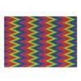 thumbnail image 1 of Groovy Cutting Board, Rainbow Zig Zag Vertical Chevron Pattern Geometric Striped Repeat Vibrant Colors, Decorative Tempered Glass Cutting and Serving Board, Small Size, Multicolor, by Ambesonne, 1 of 1