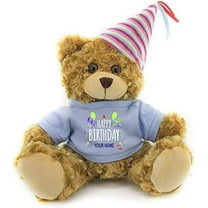 Plushland Plush Teddy Bear 12 Inches - Mocha Color for Birthday, Personalized Text, Name on T-Shirt, Party Favors Gift for Kids, Boys, Girls