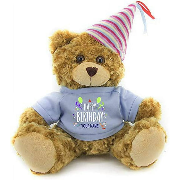Plushland Plush Teddy Bear 12 Inches - Mocha Color for Birthday, Personalized Text, Name on T-Shirt, Party Favors Gift for Kids, Boys, Girls