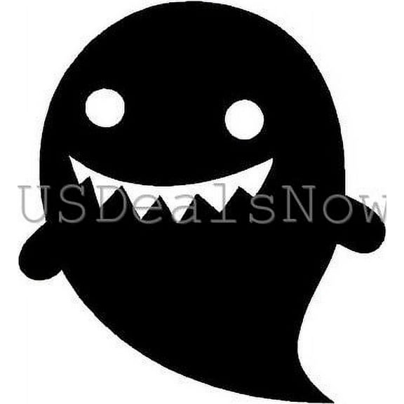 (2) Cute Spooky Ghost Halloween Vinyl Decal Car Window Stickers BLACK