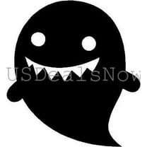 (2) Cute Spooky Ghost Halloween Vinyl Decal Car Window Stickers BLACK