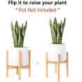 thumbnail image 3 of FFIY Plant Stand Mid Century Wood Flower Pot Holder (Plant Pot NOT Included) Modern Potted Stand Indoor Display Rack Rustic Decor, Up to 10 Inch Planter, Brown, 3 of 8