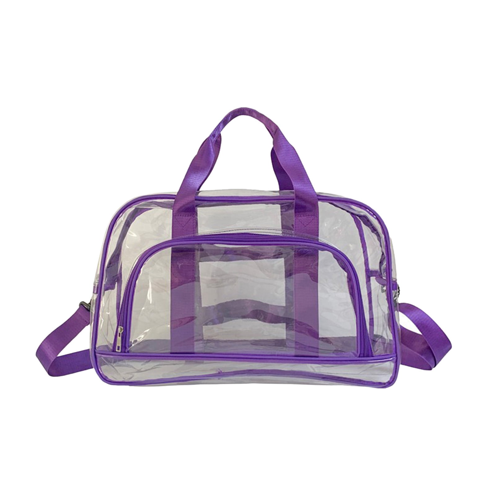Transparent Short Travel Bag, Sports Gym Bag Large Capacity Hand Luggage  Swimming Bag Messenger Bag,Clear Vinyl Beach Bag, Ball Game Concert Clear