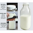 thumbnail image 4 of The Dairy Shoppe Heavy Glass Milk Bottles 33.8 Oz Jugs with Extra Lids & NEW Pour Spout! (2, 33.8 oz), 4 of 4