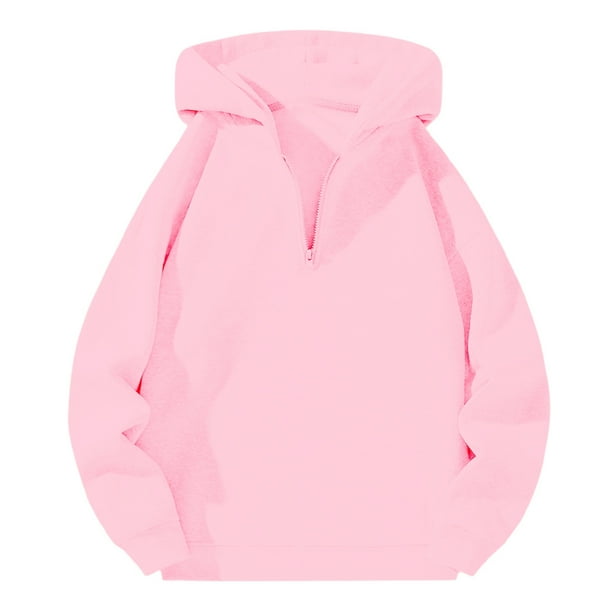 MHFRRA Sudadera con Capucha y Cremallera de Un Cuarto para Un Jersey Suave con Cordón Ajustable, Ajuste Cómodo, Estilo Deportivo Informal Rosa