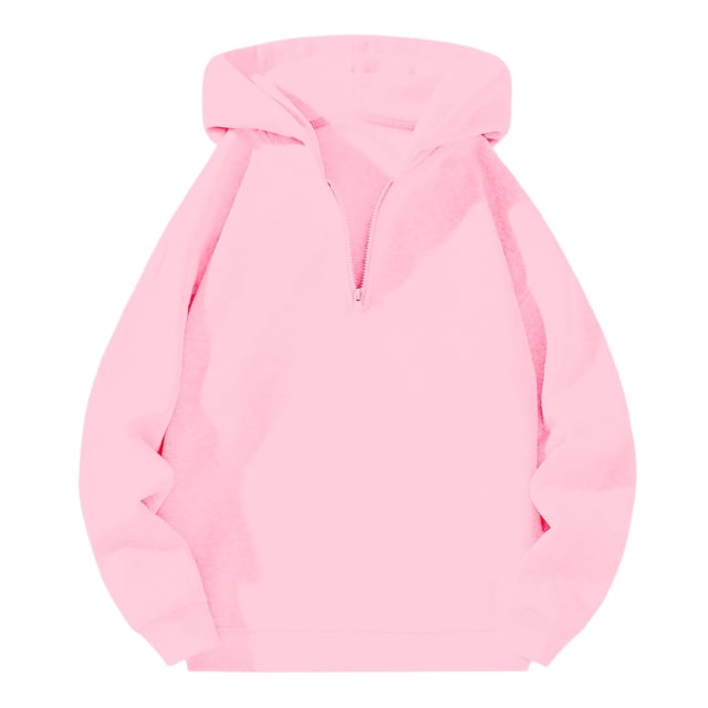 MHFRRA Sudadera con Capucha y Cremallera de Un Cuarto para Un Jersey Suave con Cordón Ajustable, Ajuste Cómodo, Estilo Deportivo Informal Rosa