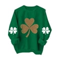 thumbnail image 2 of POTETI Womens St Patricks Day Shirts Long Sleeve Crew Neck Clover Sweatshirts Tops, 2 of 5