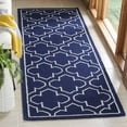 thumbnail image 3 of SAFAVIEH Dhurrie Walter Geometric Moroccan Wool Area Rug, Navy/Ivory, 9' x 12', 3 of 10
