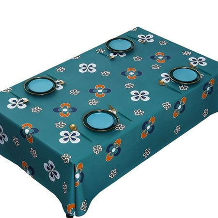 

Rectangular Tablecloth Nordic Waterproof PVC Elegant Print Tablecloth Wipeable Oilproof Table Cover For Dining Room Living Room Restaurant Party Picnic Banquet-H-90*140cm