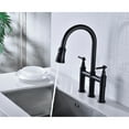 thumbnail image 3 of CRO Decor Robinet de Cuisine Bridge avec Pulvérisateur Rétractable en Noir, 3 of 6