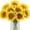 Gold Yellow, variant on Viworld 6PCS Artificial Flowers Sunflowers with Stems Bouquet Look Real for Wedding Centerpieces Home Decoration Party(Gold Yellow)