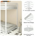 thumbnail image 5 of Sesslife Metal Twin Over Twin Bunk Beds, Heavy Duty Bed Frame with Ladder and Safety Full-Length Guardrails, Low Profile Junior Bunk Bed for Teens Adults, Noise-Free, No Box Spring Needed, White, 5 of 10