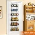 thumbnail image 6 of Over the Door Pantry  6-Tier Adjustable Baskets Hanging Spice Door Rack Narrow - 13.1" W x 52.3" H Behind the Door Storage for Kitchen, Bathroom, and Closet Organization-Black, 6 of 6