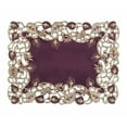 thumbnail image 2 of Placemats Set of 4 for European Dining Table, Table Placemats, Rectangular PVC Vinyl, 12x18 Inches - Plum Gold, 2 of 8