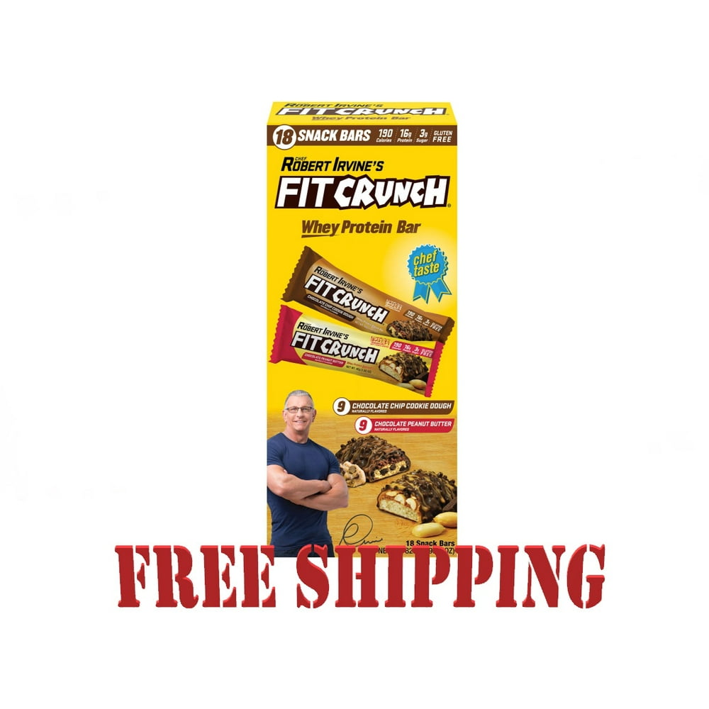 Chef Robert Irvine's FITCRUNCH High Protein Bars Variety, 1.62 Ounce (18 Count)