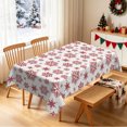 thumbnail image 2 of Nanqianyi Burgundy Snowflake Tablecloth For Winter Holiday Decor,60"x120",Waterproof Stain Resistant Table Cover, 2 of 6