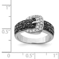 thumbnail image 2 of White Sterling Silver Ring Band Themed Cubic Zirconia CZ Black, 2 of 2