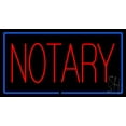 thumbnail image 1 of Red Notary Blue Border LED Neon Sign 13 x 24 - inches, Black Square Cut Acrylic Backing, with Dimmer - Bright and Premium built indoor LED Neon Sign for Defence Force., 1 of 6