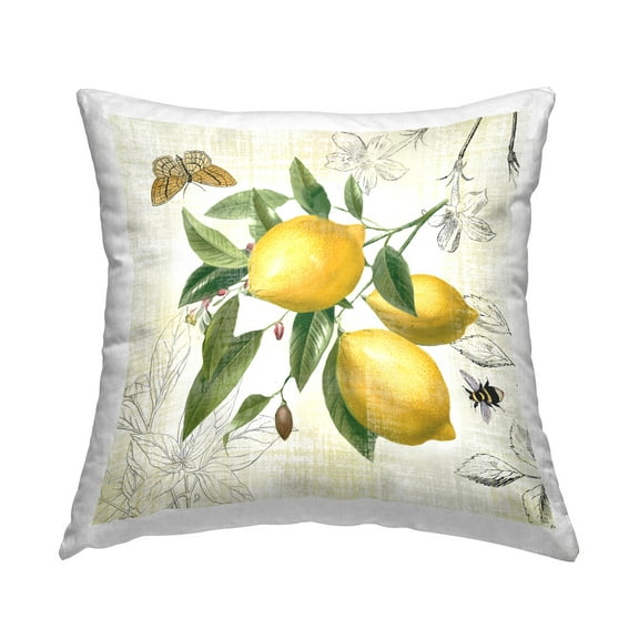 Stupell Industries Country Fruits & Insects Decorative Printed Throw Pillow Design by Nan