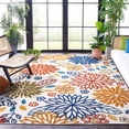 thumbnail image 4 of SAFAVIEH Cabana Siomha Floral Indoor/Outdoor Area Rug, Creme/Red, 10' x 14', 4 of 17