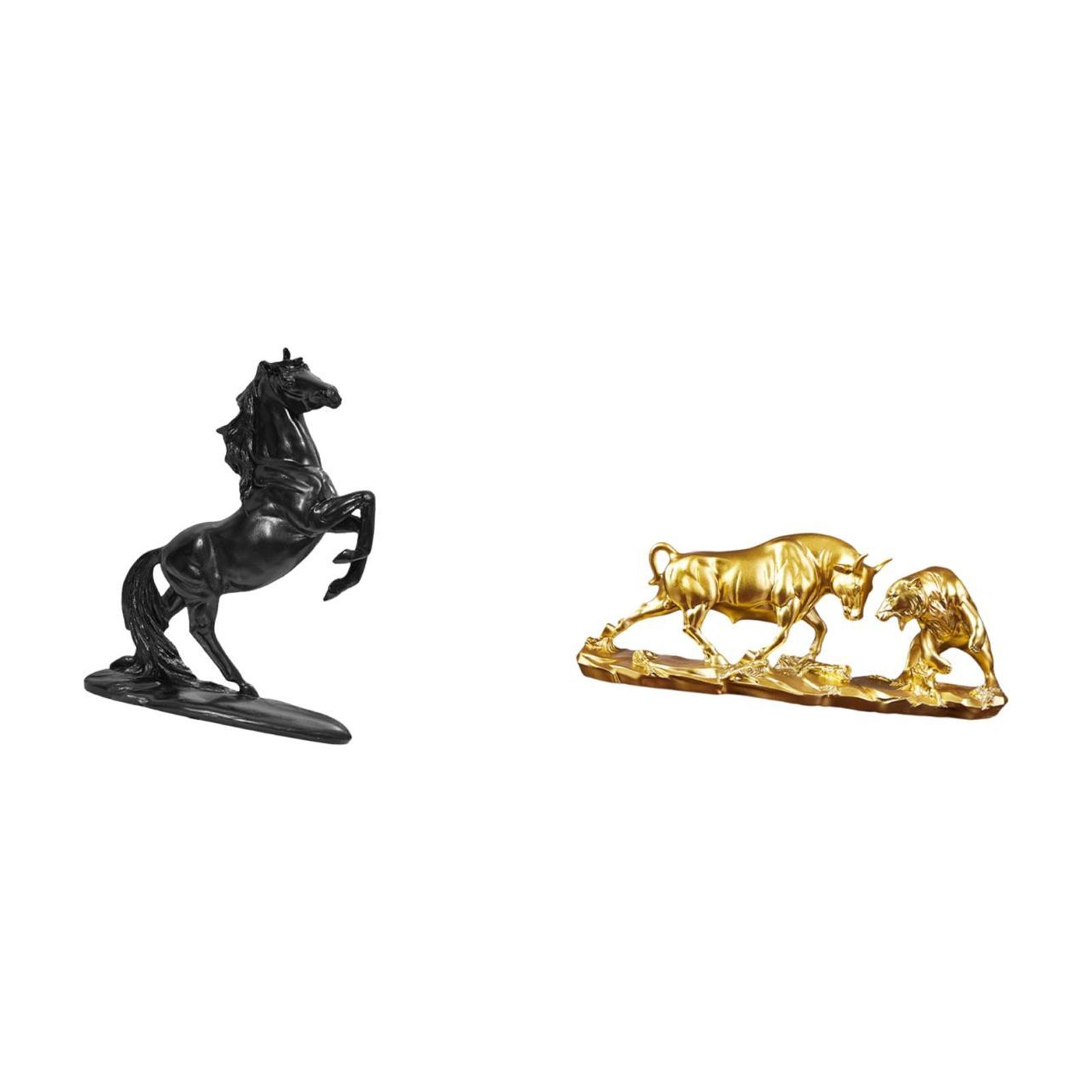 Dualoai Equestrian Bull Sculpture Ornaments for Bedroom and Desk Modern Chinese Animal Figurines Unique Landscape Artwork Gift Decor
