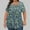 Green, variant on SYMOID Plus Size Shirts Tops for Women Oversized Floral Prints Women's Summer 2025 Leisure Short Sleeve Tunics Blouses,Green,Size 2XL