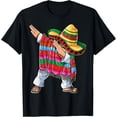 thumbnail image 1 of Dabbing - Camiseta de manga corta para hombre, diseño de poncho mexicano, Cinco de Mayo, 1 of 2