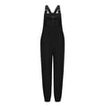 thumbnail image 5 of Women's Winter Warm Fleece Overalls, Fuzzy Soft Jumpsuits Adjustable Strap Loose Sleeveless Fluffy Pants with Pockets, 5 of 7
