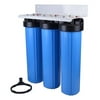 Whole House - Light Commercial Water Filtration System Big Blue 20"x4.5" Sediment/GAC Carbon/Carbon Block