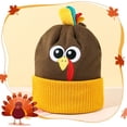 thumbnail image 4 of KANG Winter Knit Hat With Embroidered Turkey Design For Thanksgiving Family Warm Ear Cap, 4 of 4
