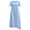 Light Blue, variant on Tied Cold Shoulder Midi Dress for Women Summer Casual Shift Dress with Textured Linen-Like Fabric,Side Pockets,and Relaxed Fit for Vacation Daily Style