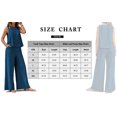 thumbnail image 6 of MOSHU Two Piece Lounge Sets for Women Loose Fit Tank Tops and Wide Leg Pants with Pockets Solid Summer Sets, 6 of 9