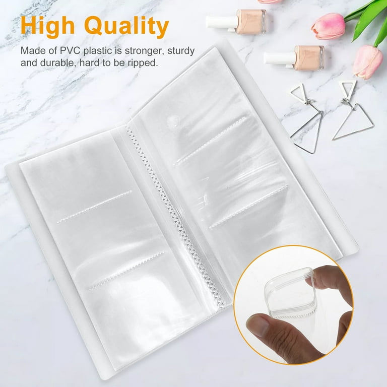 MINGRI Travel Jewelry Earring Organizer Storage Bags Book,Transparent  Jewelry Organizer Storage Book,Small Clear Plastic Bags for Jewelry Travel