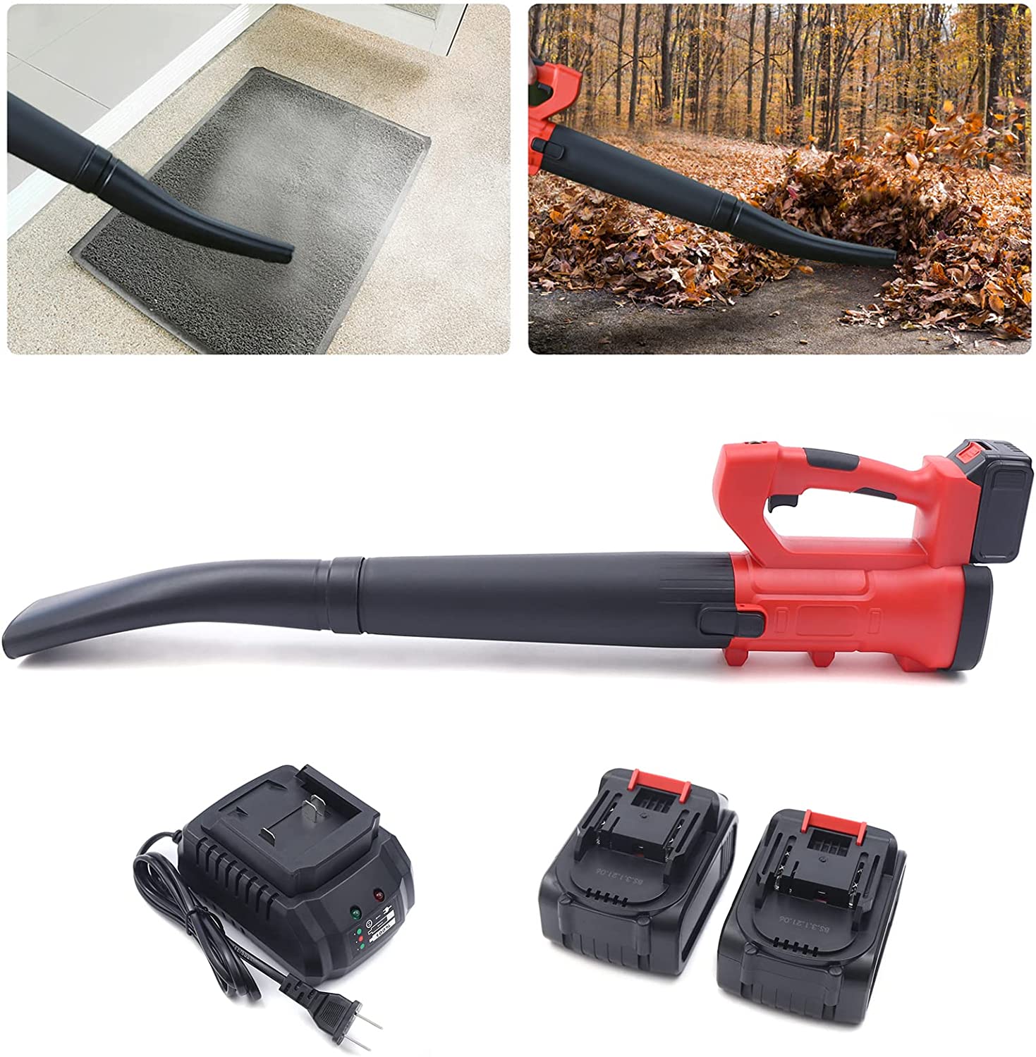 Miumaeov Leaf Blower Cordless with Battery and Charger, 247 CFM 6 Speed