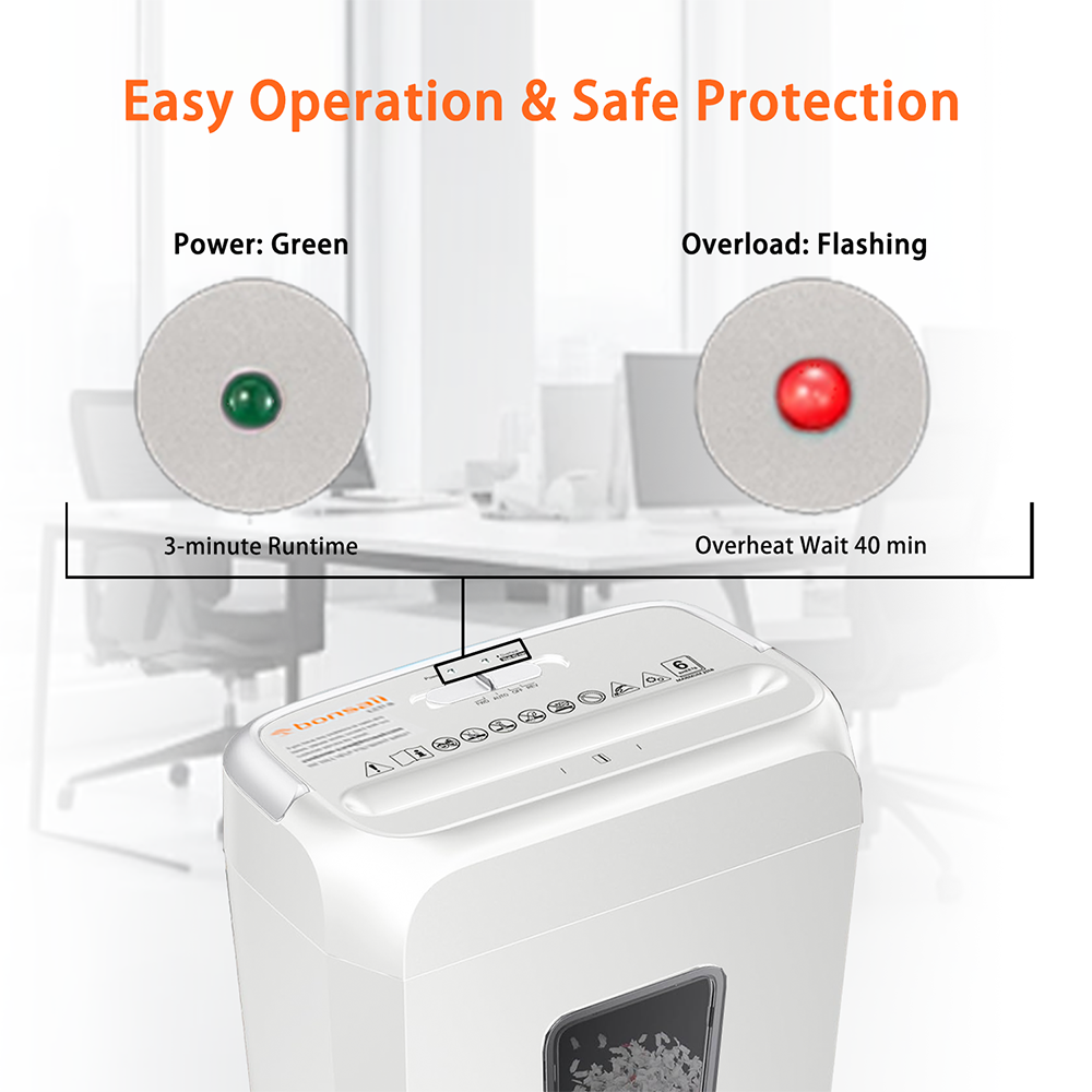 Bonsaii Crosscut Paper Shredder, 6-Sheet Capacity photo 5