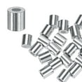 thumbnail image 1 of Uxcell 25-Pack Mangas de Crimpado de Aluminio, 2mm 5/64 Mangas de Cuerda de Alambre de Barril Redondo, 1 of 1